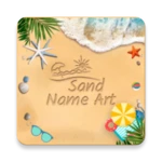 draw beach sand name art android application logo